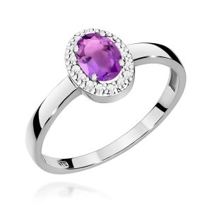 Pierścionek W0330 Ametyst 0,40ct białe złoto