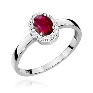 Pierścionek W0330 Rubin 0,60ct białe złoto