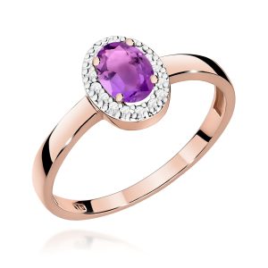 Pierścionek W0330 Ametyst 0,40ct różowe złoto