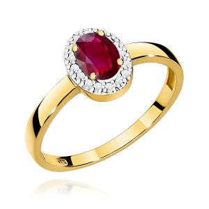 Pierścionek W0330 Rubin 0,60ct żółte złoto