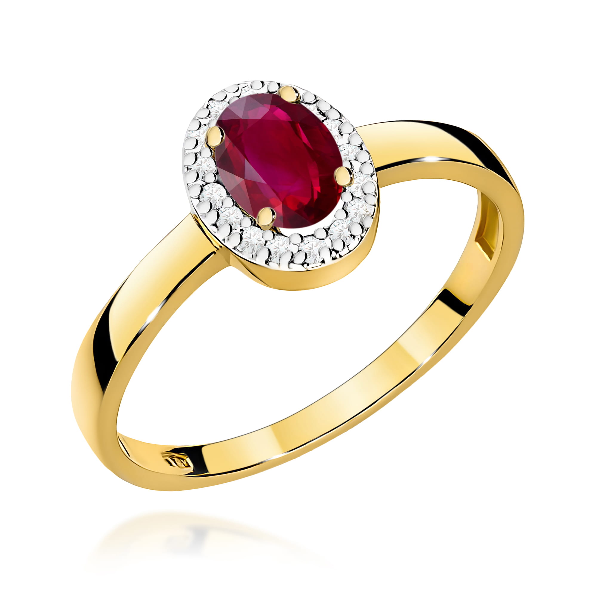 Pierścionek W0330 Rubin 0,60ct żółte złoto