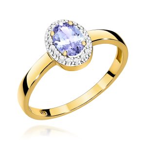 Pierścionek W0330 Tanzanit 0,40ct żółte złoto