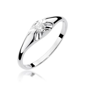 Pierścionek W0331 Diament 0,10ct białe złoto