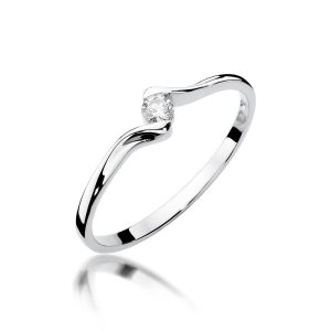 Pierścionek W0332 Diament 0,09ct białe złoto