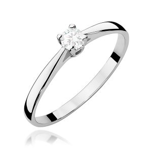 Pierścionek W0335 Diament 0,15ct białe złoto