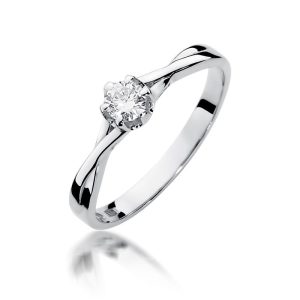 Pierścionek W0340B Diament 0,23ct białe złoto