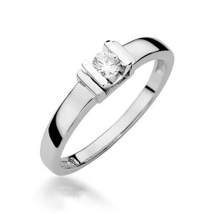 Pierścionek W0343 Diament 0,10ct białe złoto