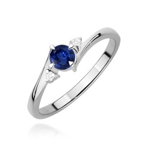 Pierścionek W0346B Szafir 0,30ct białe złoto