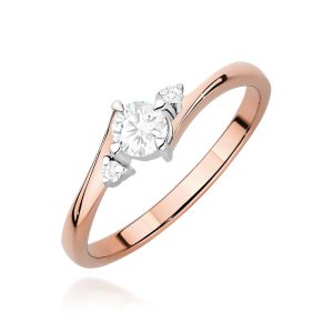 Pierścionek W0346B Diament 0,25ct różowe złoto