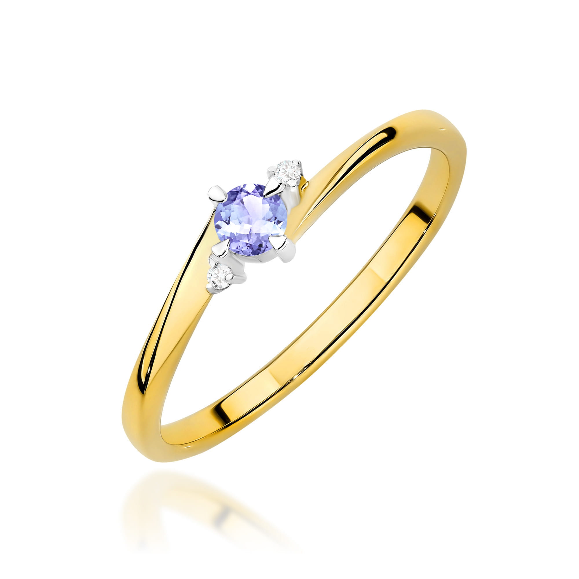 Pierścionek W0346 Tanzanit 0,15ct żółte złoto