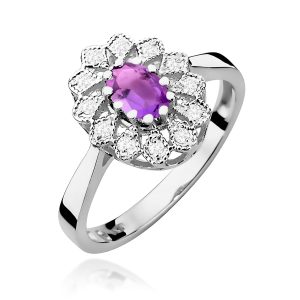 Pierścionek W0354 Ametyst 0,40ct białe złoto