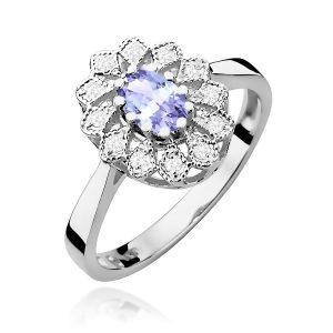 Pierścionek W0354 Tanzanit 0,40ct białe złoto