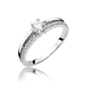 Pierścionek W0355 Diament 0,30ct białe złoto