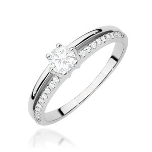 Pierścionek W0355 Diament Laboratoryjny 0,30ct białe złoto