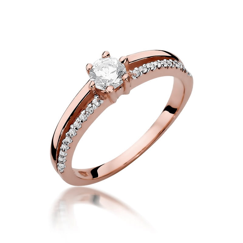 Pierścionek W0355 Diament 0,30ct różowe złoto