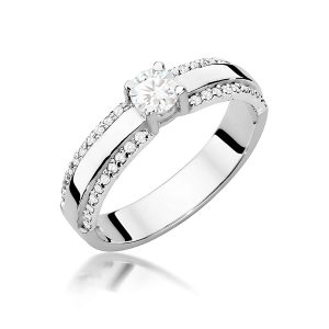 Pierścionek W0356 Diament Laboratoryjny 0,25ct białe złoto