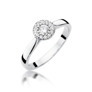 Pierścionek W0362 Diament 0,12ct białe złoto