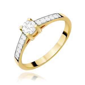 Pierścionek W0364 Diament Laboratoryjny 0,30ct żółte złoto