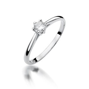 Pierścionek W0365 Diament 0,15ct białe złoto
