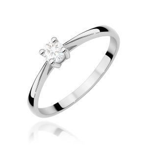 Pierścionek W0367 Diament 0,15ct białe złoto