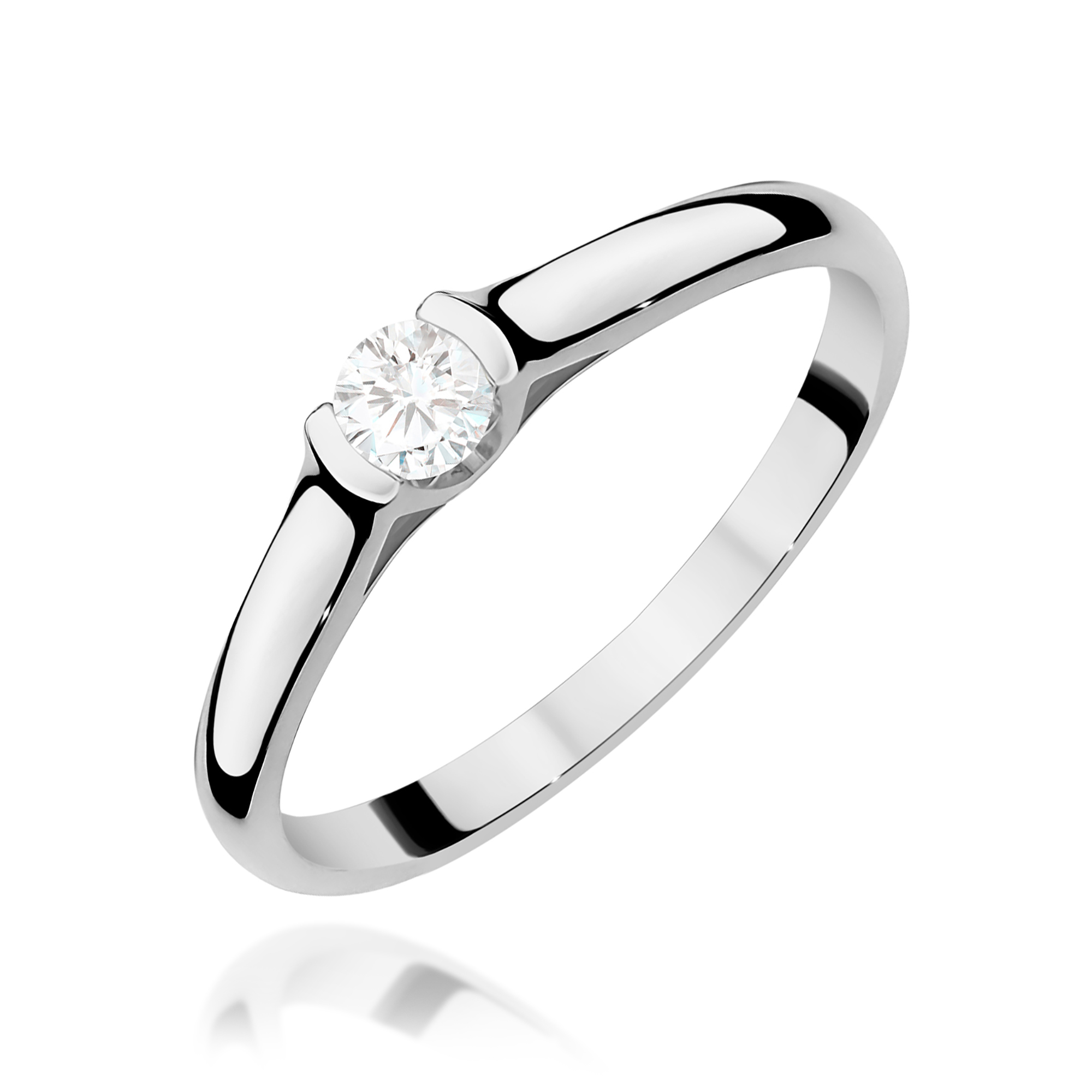 Pierścionek W0369 Diament 0,15ct białe złoto
