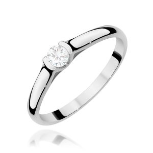 Pierścionek W0369 Diament Laboratoryjny 0,15ct białe złoto