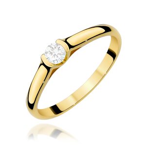 Pierścionek W0369 Diament Laboratoryjny 0,15ct żółte złoto