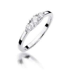 Pierścionek W0377 Diament 0,15ct białe złoto