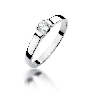 Pierścionek W0381 Diament 0,18ct białe złoto