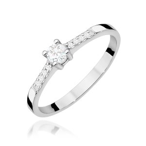 Pierścionek W0382 Diament 0,15ct białe złoto