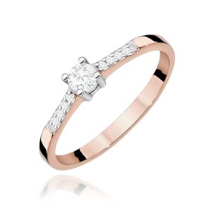 Pierścionek W0382 Diament 0,15ct różowe złoto