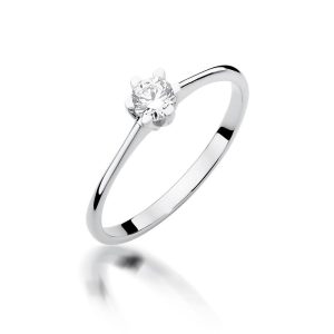 Pierścionek W0387 Diament 0,23ct białe złoto