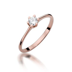Pierścionek W0387 Diament 0,23ct różowe złoto