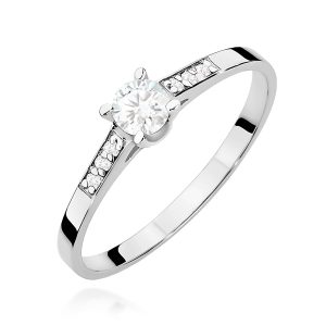 Pierścionek W0399 Diament Laboratoryjny 0,15ct białe złoto