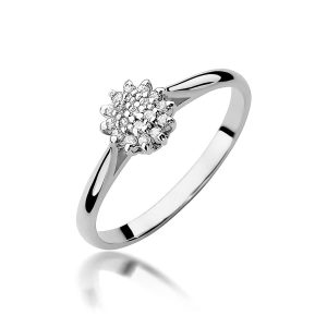 Pierścionek W0401 z diamentami laboratoryjnymi białe złoto