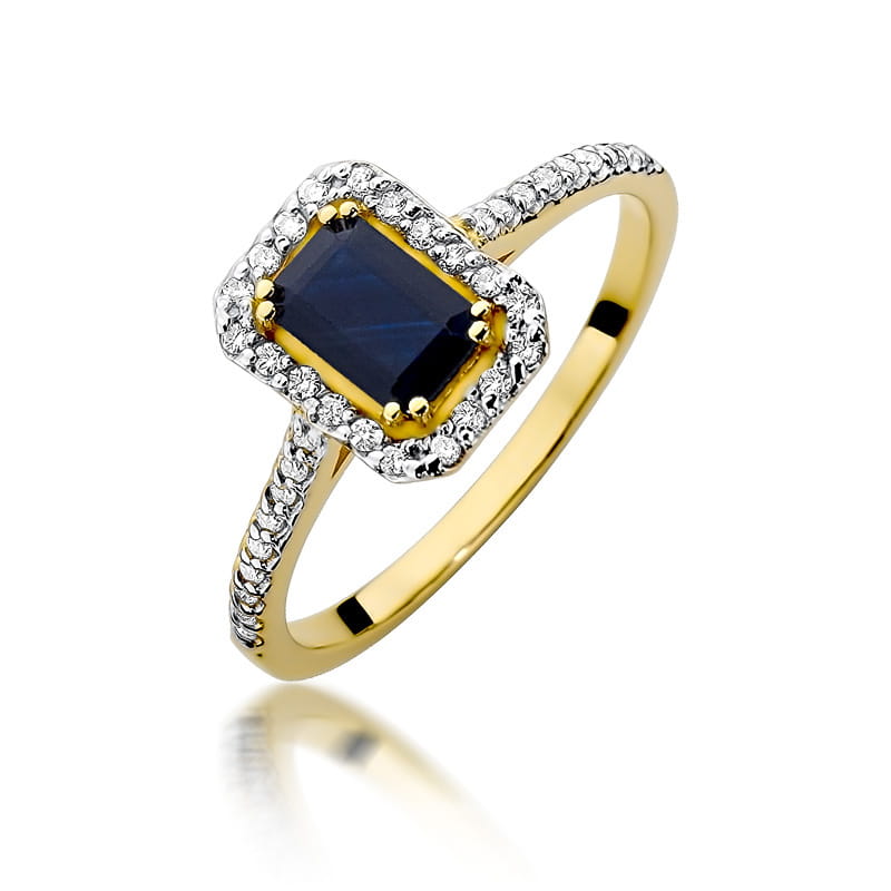 Pierścionek W0403 Szafir 0,60ct żółte złoto