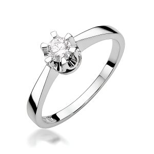 Pierścionek W0408 Diament Laboratoryjny 0,25ct białe złoto