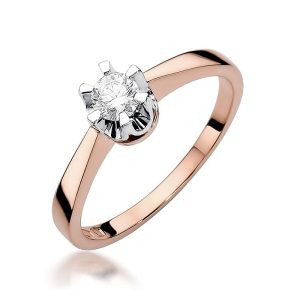 Pierścionek W0408 Diament 0,25ct różowe złoto