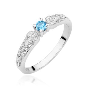 Pierścionek W0411 Topaz Swiss 0,15ct białe złoto
