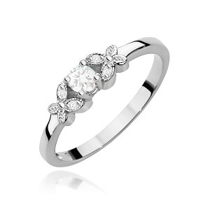 Pierścionek W0414 Diament 0,10ct białe złoto