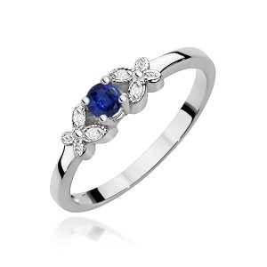 Pierścionek W0414 Szafir 0,15ct białe złoto