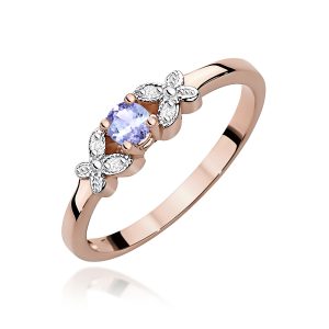 Pierścionek W0414 Tanzanit 0,15ct różowe złoto