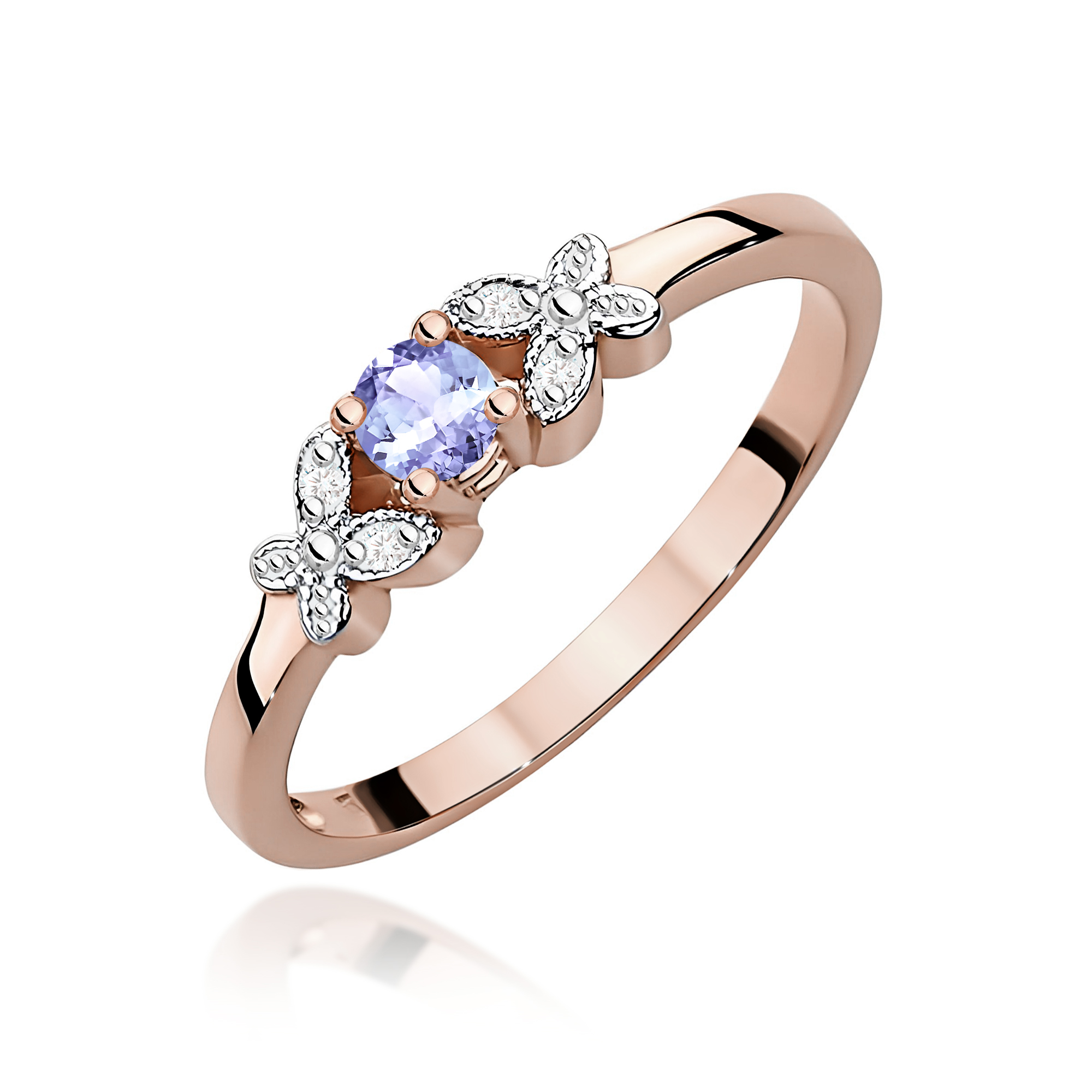 Pierścionek W0414 Tanzanit 0,15ct różowe złoto