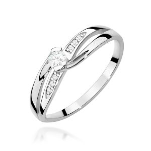 Pierścionek W0415 Diament 0,10ct białe złoto