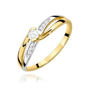 Pierścionek W0415 Diament 0,10ct żółte złoto