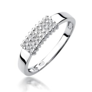 Pierścionek W0418 z diamentami białe złoto
