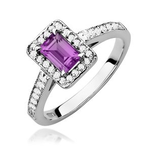 Pierścionek W0422 Ametyst 0,50ct białe złoto