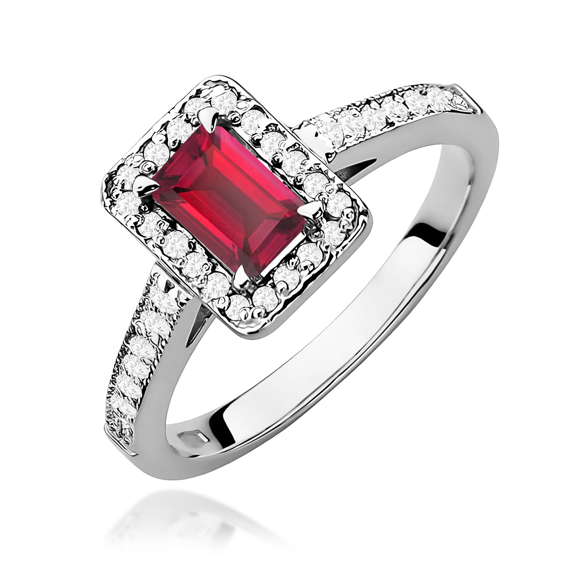 Pierścionek W0422 Rubin 0,80ct białe złoto