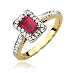 Pierścionek W0422 Rubin 0,80ct żółte złoto