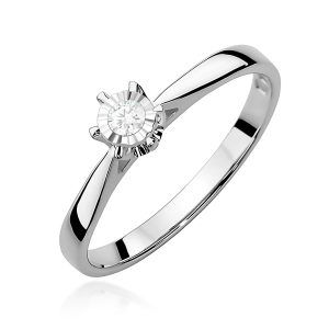 Pierścionek W0426 Diament 0,05ct białe złoto